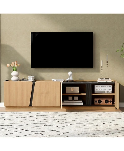Streamdale Furniture Modern Storage Cabinet with Rounded Corners and Marble Top