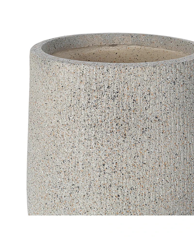 Streamdale Furniture Egg-Shaped Mgo Outdoor Planter Set of 3 Stone-Look Pots with Drainage