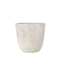 Streamdale Furniture 3-Piece Lightweight Mgo Round Crackle Stone Planter Set with Drainage