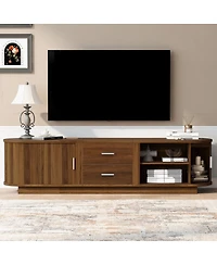 Streamdale Furniture Modern Tv Stand with Hidden Storage and Rounded Corners for 65''-70'' TVs