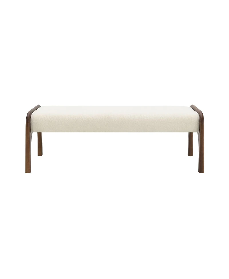 Streamdale Furniture 50.25'' Modern Upholstered Chenille Dining Bench with Rubber Wood Legs