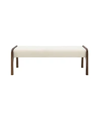 Streamdale Furniture 50.25'' Modern Upholstered Chenille Dining Bench with Rubber Wood Legs