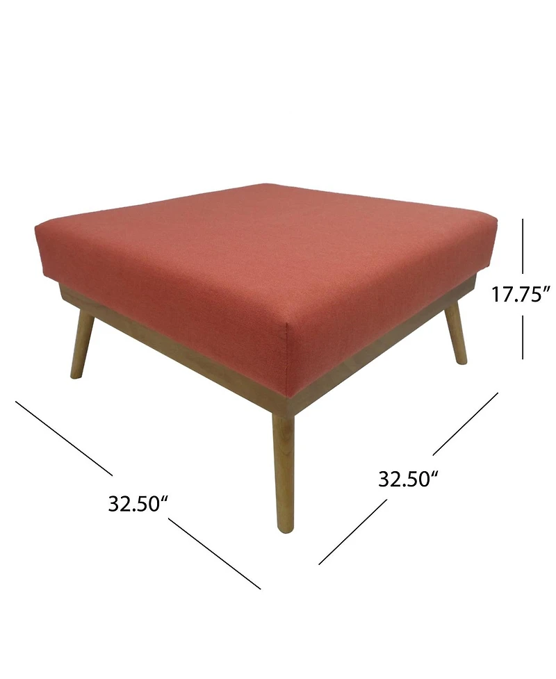 Streamdale Furniture 33'' Large Square Upholstered Farmhouse Ottoman Coffee Table