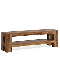 Slickblue Farmhouse Entryway Bench with Wooden Shoe Shelf