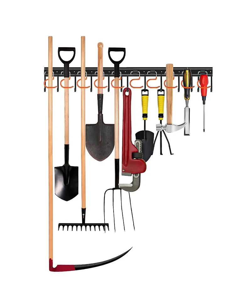 Xdovet Metal Garden Tool Organizer Wall Mount Hooks Hangers Shed Storage Rack