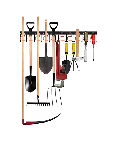 Xdovet Metal Garden Tool Organizer Wall Mount Hooks Hangers Shed Storage Rack