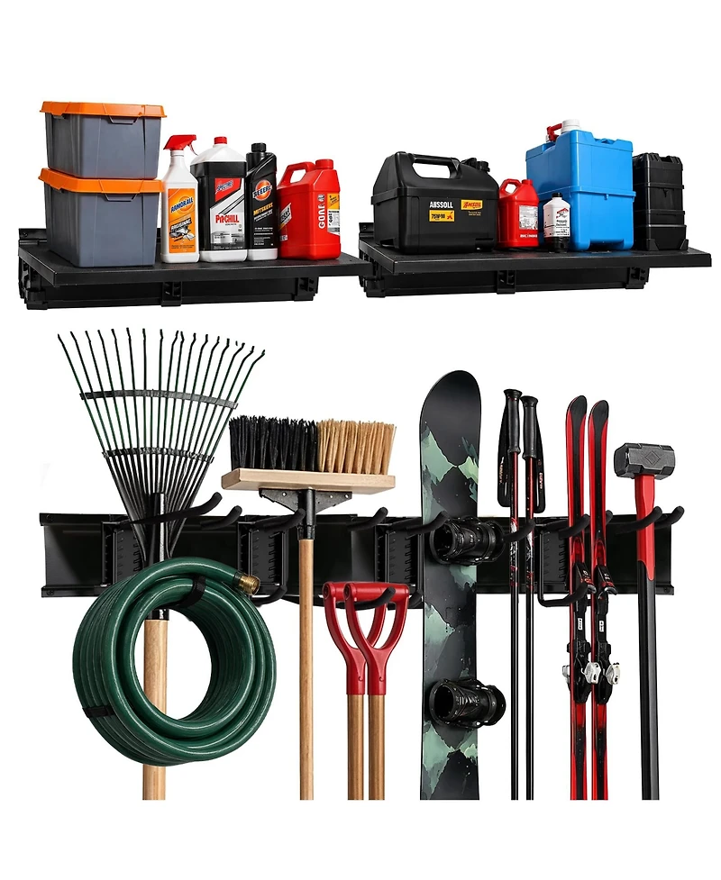 Xdovet Tool Organizer Rack with Hooks and Shelves Mounting Kit