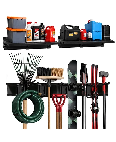 Xdovet Tool Organizer Rack with Hooks and Shelves Mounting Kit