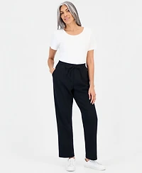 Style & Co Women's Mid-Rise Drawstring-Waist Fleece Pant, Created for Macy's