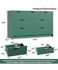gaomon Fluted 7 Drawers Dresser for Bedroom, Wide Modern Chest of Drawers with Metal Handles, For Living Room, Entryway, Hallway
