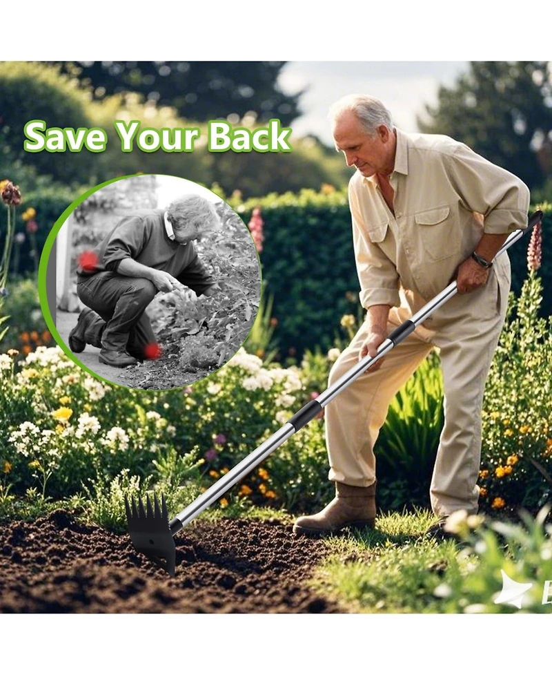 Xdovet Weed Puller Long Handle Hoe Garden Uprooting Tool