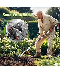 Xdovet Weed Puller Long Handle Hoe Garden Uprooting Tool