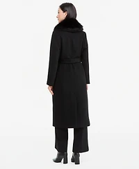 Michael Kors Women's Belted Faux-Fur Trimmed Wrap Coat