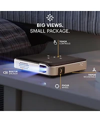 Kodak Luma 150 Pico Projector, Rechargeable Ultra Mini Projector with Overhead Tripod & Case