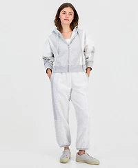 And Now This Petite Crochet-Trim Zip-Front Hoodie, Macy's Exclusive