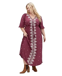 City Chic Women's Plus Ulla Embroidered Dress