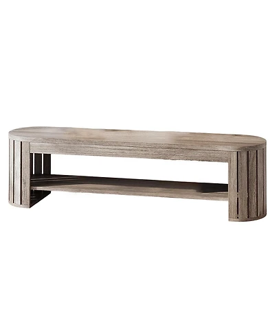 Slickblue 2-Tier Narrow Entryway Bench with Shoe Storage