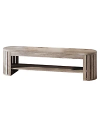 Slickblue 2-Tier Narrow Entryway Bench with Shoe Storage