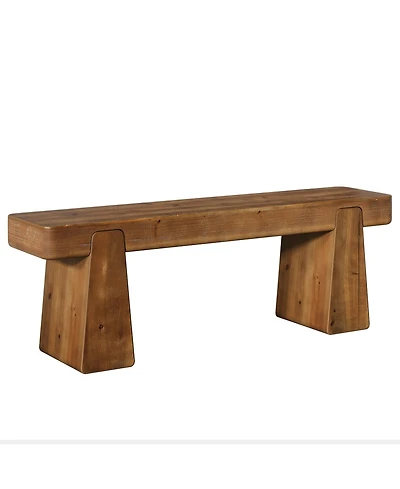 Slickblue 47" Solid Wood Farmhouse Entryway Shoe Bench