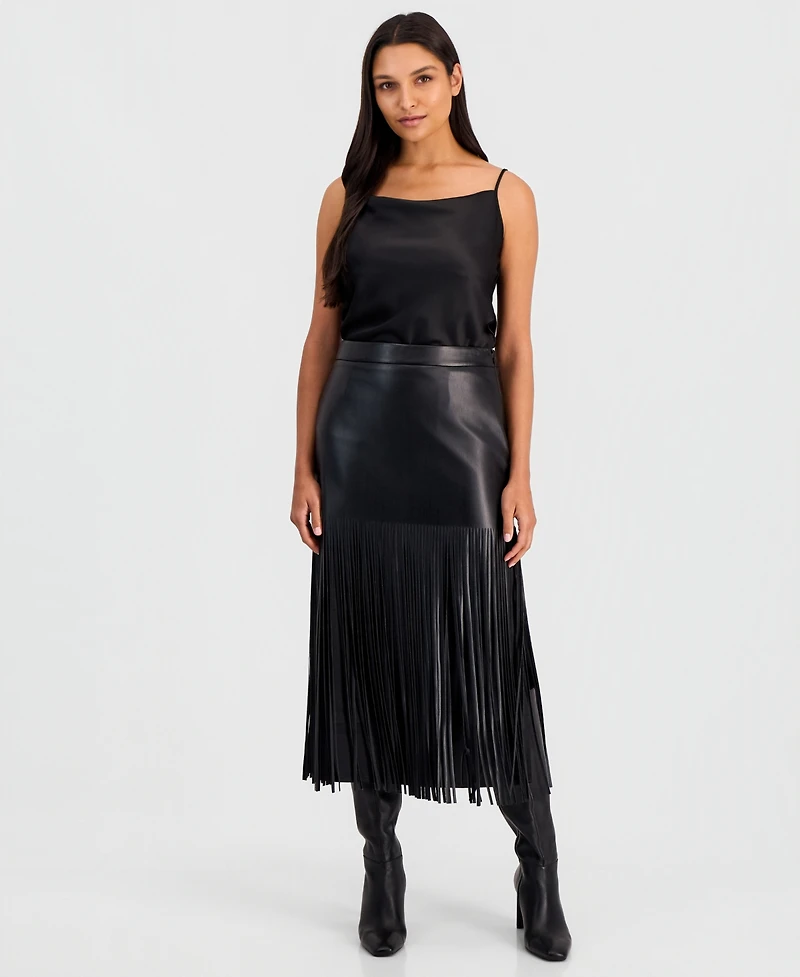 Elie Tahari Women's Kaia High-Waisted Polyester Fringe Skirt