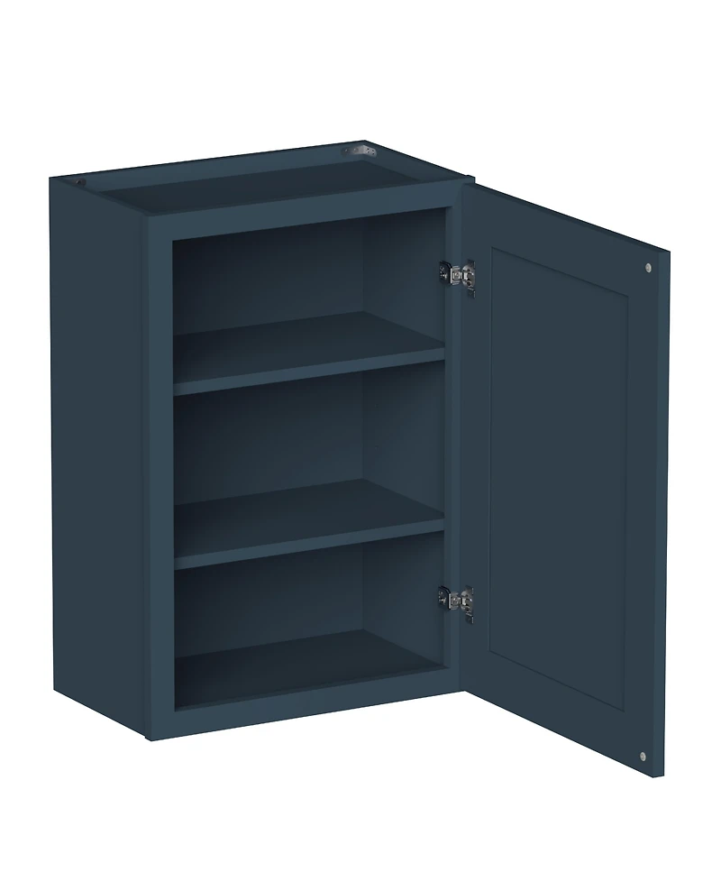 Boyel Living Standard Wall Cabinet (1 Door 2 Shelves), Kitchen with Solid Wood Frame, Soft-Close Hinge