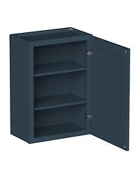 Boyel Living Standard Wall Cabinet (1 Door 2 Shelves), Kitchen with Solid Wood Frame, Soft-Close Hinge