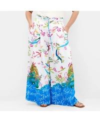 City Chic Women's Plus Free Spirit Print Wide Leg Pant