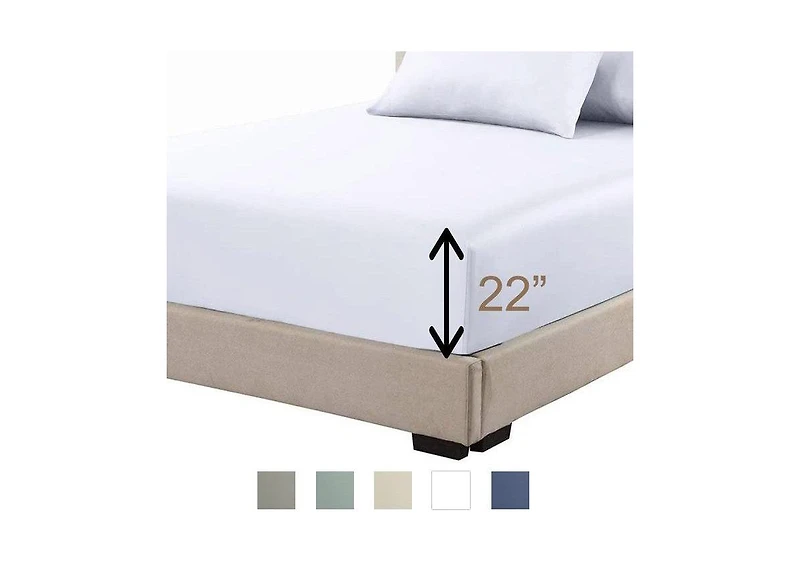 Egyptian Linens Percale Extra Deep (22 Inches) Fitted Sheet Only, Twin Xl