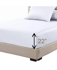 High Profile Fitted Sheet (22 Inches) Luxurious Cotton 608 Thread Count