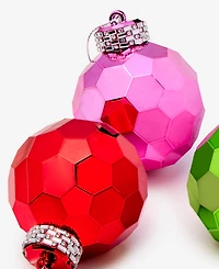 Holiday Lane Whimsy Shatterproof Dimensional Ball Ornaments, Set of 3, Macy's Exclusive