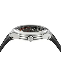 Ferragamo Men's F-80 Gmt Worldtime Black Stainless Steel Bracelet Watch 43mm