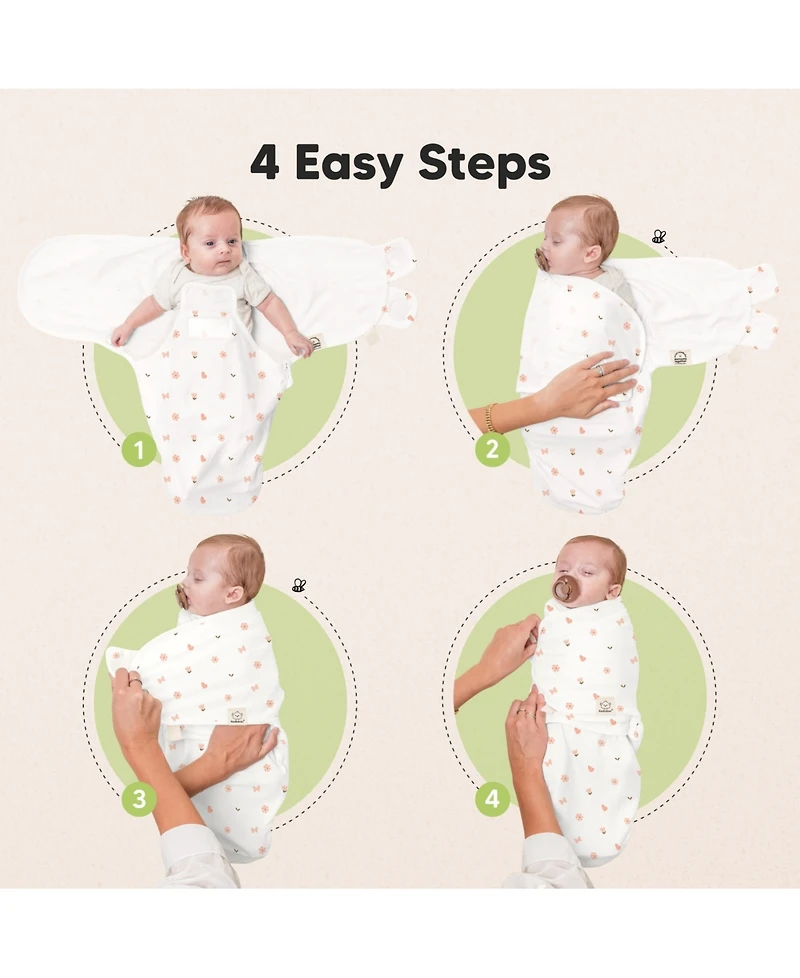 KeaBabies 3pk Soothe Zippy Baby Swaddles 0-6 Months, Newborn Sleep Sacks, Zipper Swaddle, Wearable Swaddle Blanket