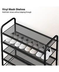 Yigii 10-Tier Shoe Rack Sturdy Mesh Shelves Large Capacity Adjustable Feet