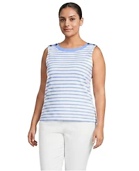 Lands' End Women's Plus Mariner Button Shoulder Tank