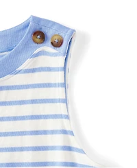 Lands' End Women's Plus Mariner Button Shoulder Tank