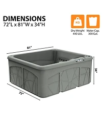 Lifesmart Spas 5 Person Plug and Play 28 Jet Led Outdoor Hot Tub, LS350DX