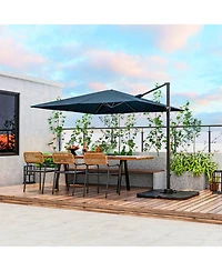 Clihome Square Patio Cantilever Umbrella with 360degree(s) Rotation