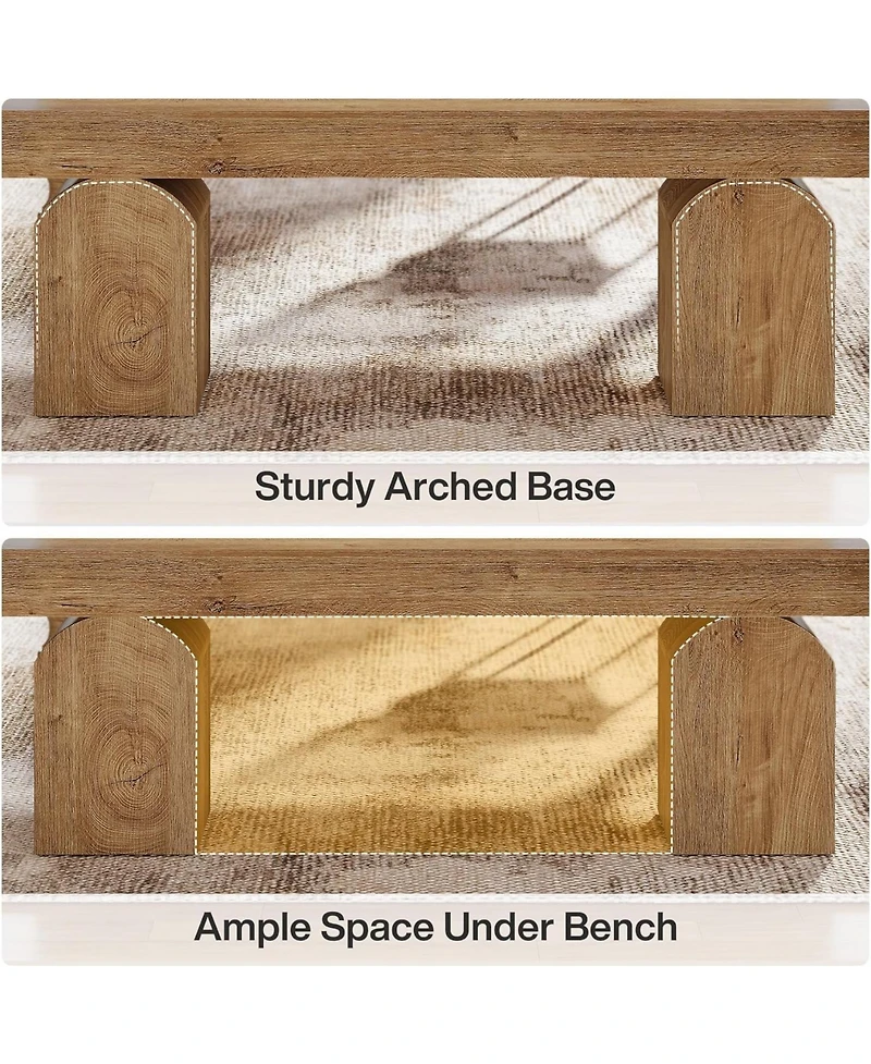 Tribesigns 59" Dining Bench for 2 to 3, Farmhouse Dining Table Bench with Arched Base, Extra Long Kitchen Seating for Living Room, Entryway