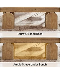 Tribesigns 59" Dining Bench for 2 to 3, Farmhouse Dining Table Bench with Arched Base, Extra Long Kitchen Seating for Living Room, Entryway
