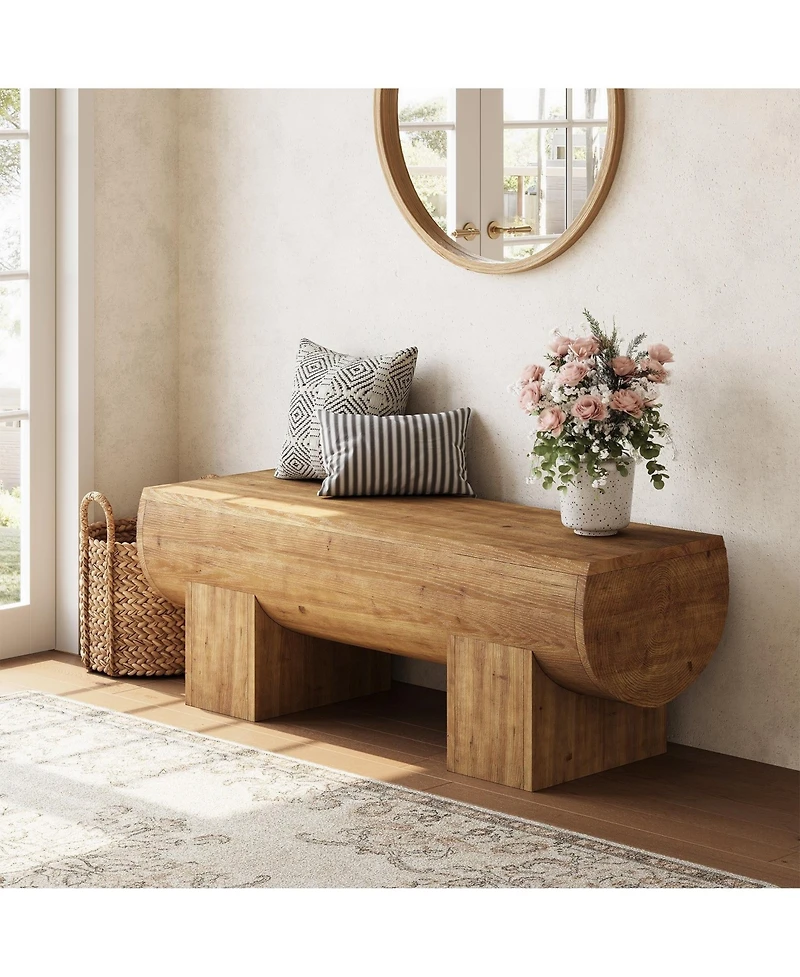 Slickblue Solid Wood Entryway Bench for Shoes or Hallway