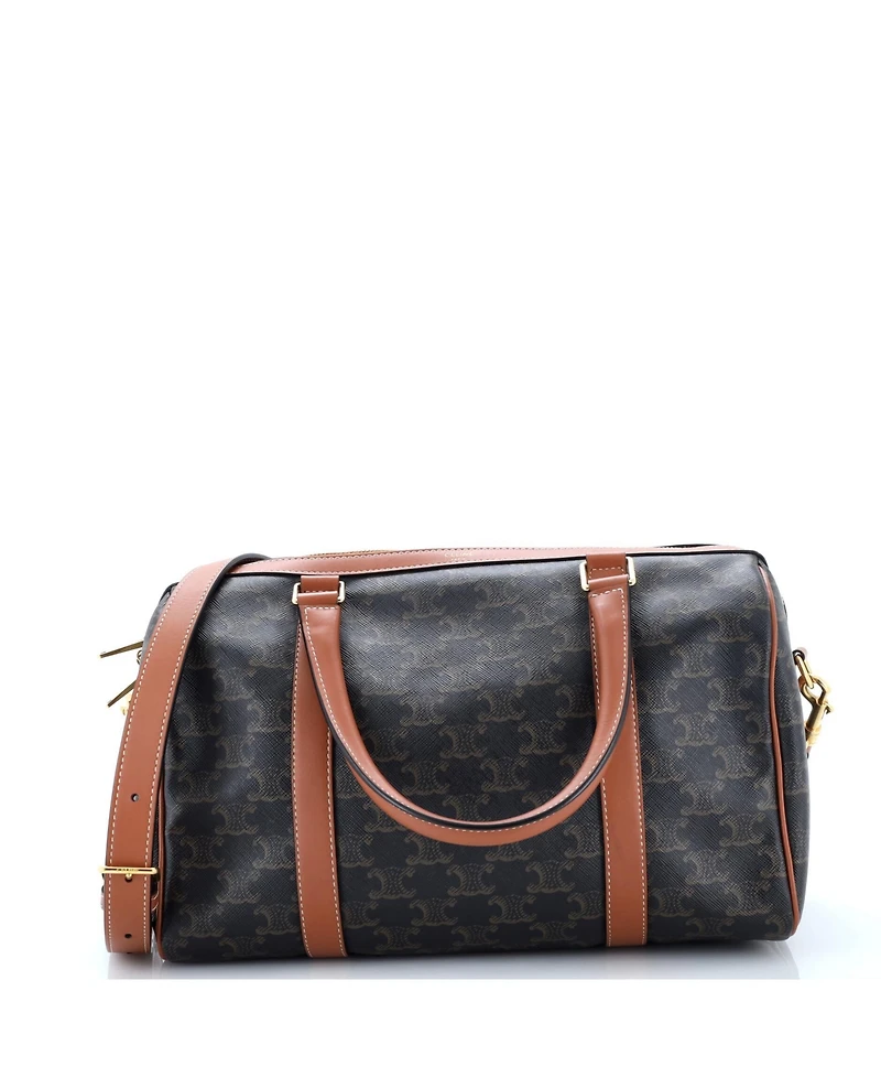 Pre-Owned Celine Medium Boston Bag Triomphe Coated Canvas