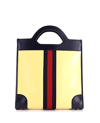 Pre-Owned Gucci Large Cut Out Handle Tote Gg Coated Canvas and Leather