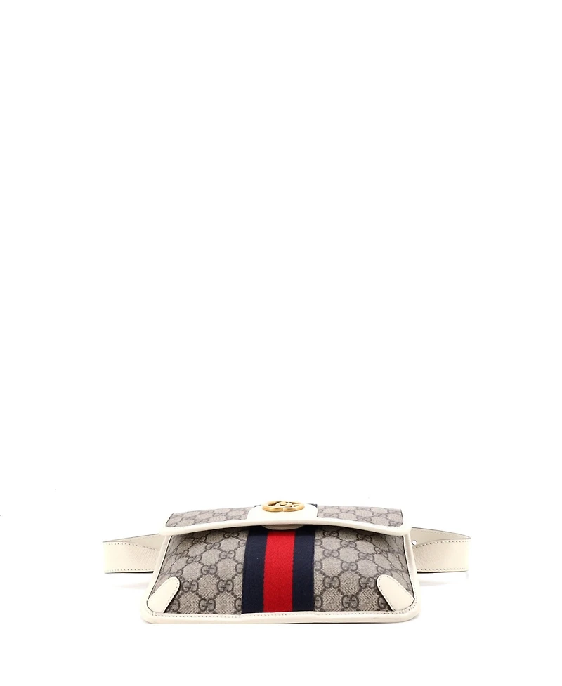 Pre-Owned Gucci Ophidia Flap Belt Bag Gg Coated Canvas with Leather