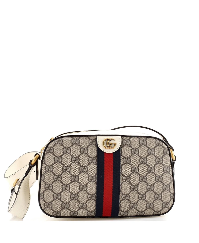 Pre-Owned Gucci Small Ophidia Camera Shoulder Bag Gg Coated Canvas with Leather
