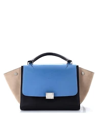 Pre-Owned Celine Small Tricolor Trapeze Bag Leather