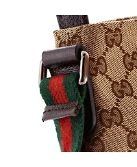 Pre-Owned Gucci Small Web Strap Messenger Bag Gg Canvas