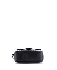 Pre-Owned Gucci Small Gg Marmont Zip Around Camera Bag Matelasse Leather