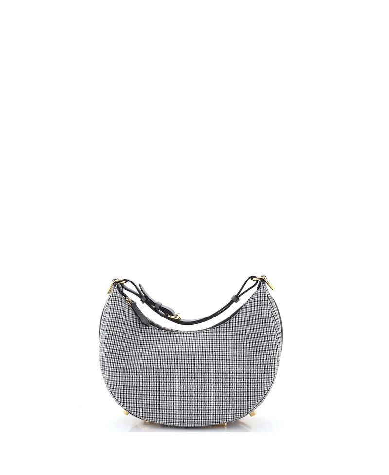 Pre-Owned Fendi Small Fendigraphy Bag Houndstooth Wool
