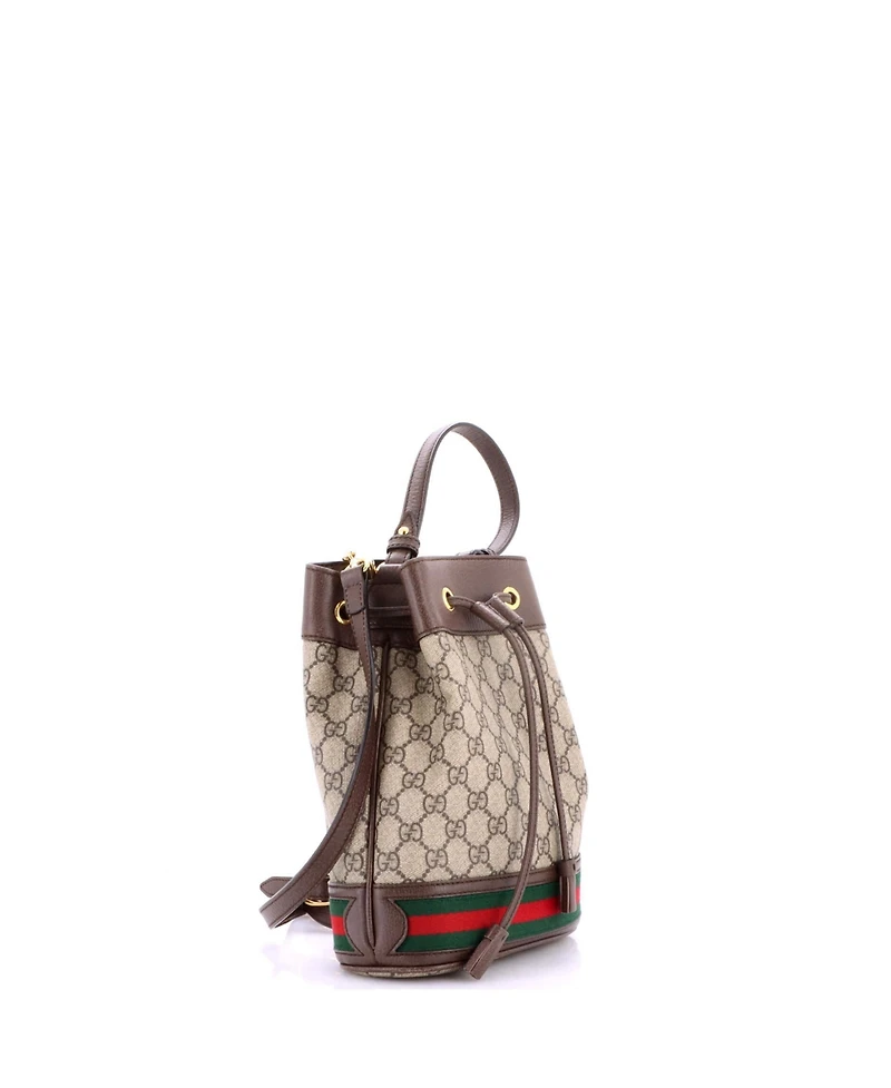 Pre-Owned Gucci Small Ophidia Bucket Bag Gg Coated Canvas