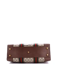 Pre-Owned Gucci Small Courrier Carry On Convertible Duffle Gg Coated Canvas with Applique